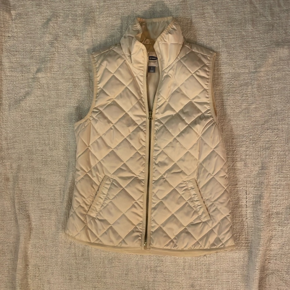 Cream quilted vest